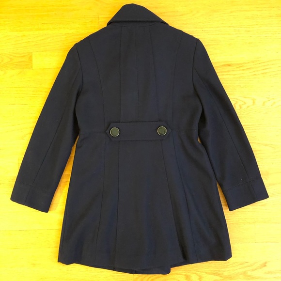 Kenneth Cole Navy Wool Long Pea Coat - Picture 6 of 6